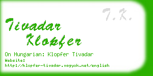 tivadar klopfer business card